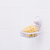 Soap Holder Basket Removable Stainless Suction WHITE