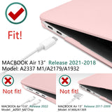 Suitable for MacBook Air 13 Inch Case 2022 2021 2020 2019 2018, A1932, A2179, A2337 Shell Case Keyboard Cover