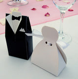 50 Pack of 25 Bride Gown and 25 Groom Tux Wedding Bridal Bomboniere Favor Candy Choc Almond Box - NW