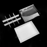 50 Pack of White Card Chocolate Sweet Soap Product Reatail Gift Box - 12 bay 4x4x3cm Compartments - Clear Slide On Lid - 16x12x3cm