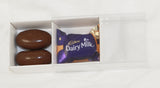 50 Pack of White Card Chocolate Sweet Soap Product Reatail Gift Box - 2 Bay Compartments - Clear Slide On Lid - 8x4x3cm