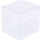50 Piece Pack -PVC Clear See Through Plastic 15cm Square Cube Box - Large Bomboniere Product Exhibition Gift
