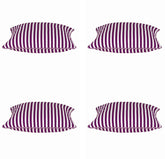 Pack of 4 Dandi Fuchsia Plum Purple & White Striped Square Cushion Covers 40x40cm