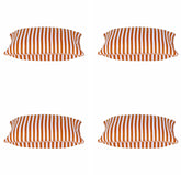 Pack of 4 Dandi Orange & White Striped Nautical Cushion Covers 40x40cm