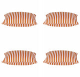 Pack of 4 Dandi Orange & White Striped Nautical Cushion Covers 40x40cm