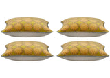 Pack of 4 Duffy Mustard and Grey Square Cushion Covers