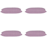 Pack of 4 Dandi Fuchsia Plum Purple & White Rectangle Cushion Covers