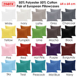 Pair of 280TC Polyester Cotton European Pillowcases Burgundy