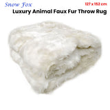 Radisson Snow Fox Luxury Animal Faux Fur Throw Rug 127 x 152 cm