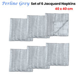 Set of 6 Perline Grey Jacquard Napkins 40cm x 40cm