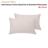 Accessorize Pair of White/Natural Piped Hotel Deluxe Cotton Standard Pillowcases