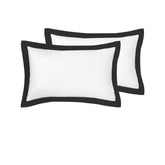 Accessorize Pair of White/Black Tailored Hotel Deluxe Cotton Standard Pillowcases