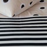 VTWonen Stripe and Eye Natural Cotton Quilt Cover Set Queen