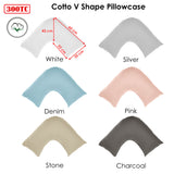 Algodon 300TC Cotton V Shape Pillowcase Charcoal