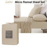 Ardor Micro Flannel Sheet Set Latte Mega Queen