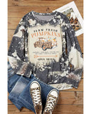 Azura Exchange Graphic Bleached Top with Farm Fresh Pumpkins - S
