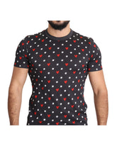 Gorgeous Dolce & Gabbana Dark Gray Hearts Print T-Shirt 48 IT Men