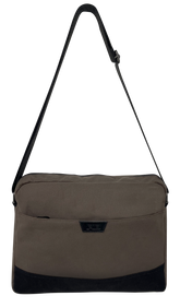 FIB Byron Canvas Laptop Messenger Bag Travel Shoulder Sling - Brown