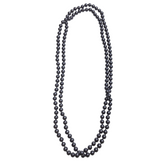 74cm LONG PEARL NECKLACE 1920s Gatsby Flapper Burlesque Gangster Costume Party - Off White