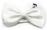 Mens BOW TIE Wedding Tuxedo Formal Bestman Necktie Classic Plain Party - White