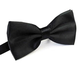 Mens BOW TIE Wedding Tuxedo Formal Bestman Necktie Classic Plain Party - Black