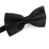 Mens BOW TIE Wedding Tuxedo Formal Bestman Necktie Classic Plain Party - Black