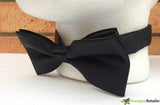 Mens BOW TIE Wedding Tuxedo Formal Bestman Necktie Classic Plain Party - Black