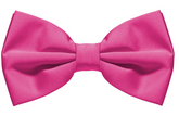 Mens BOW TIE Wedding Tuxedo Formal Bestman Necktie Classic Plain Party - Hot Pink