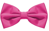 Mens BOW TIE Wedding Tuxedo Formal Bestman Necktie Classic Plain Party - Hot Pink