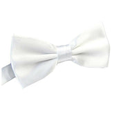 Mens BOW TIE Wedding Tuxedo Formal Bestman Necktie Classic Plain Party - White