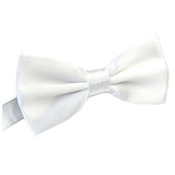 Mens BOW TIE Wedding Tuxedo Formal Bestman Necktie Classic Plain Party - White