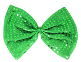 LARGE BOW TIE Sequin Polka Dots Bowtie Big King Size Party Costume - Green