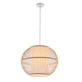 Natural Woven Bamboo Sphere Pendant Lamp Hanging Light Bell Shade Boho Tropical