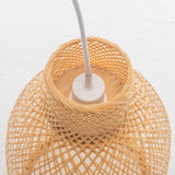 Natural Woven Bamboo Cone Pendant Lamp Hanging Light Bell Shade Boho Tropical