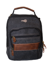 FIB Canvas Sling Bag Shoulder Strap Messenger Travel Pack w Tablet Pocket - Black