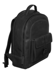 Futura Mens Leather Laptop Backpack School Shoulder Bag Front Pocket - Black
