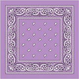 BANDANA Paisley 100% COTTON Head Wrap Durag Bandanna Summer Biker Scarf Mask - Lilac