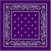BANDANA Paisley 100% COTTON Head Wrap Durag Bandanna Summer Biker Scarf Mask - Purple