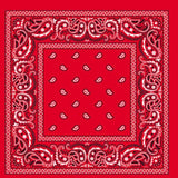 BANDANA Paisley 100% COTTON Head Wrap Durag Bandanna Summer Biker Scarf Mask - Red