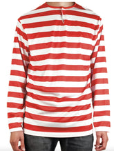 ADULTS Wheres Wally Book Week Red and White Striped Top Shirt Costume Party Dress Up - Small