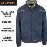 Mens Full Zip Sherpa Polar Fleece Jumper Lined Warm Winter Jacket Pullover - XL