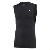 Diadora Mens Compression Sleeveless Muscle Top Gym Thermal - Black - XXL