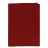 Pierre Cardin Slim Leather Passport Wallet Holder RFID Case Cover - Red