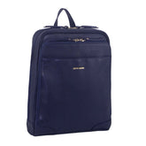 Pierre Cardin Rustic Womens Leather Backpack Bag Handbag Back Pack Travel - Navy
