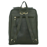 Pierre Cardin Rustic Womens Leather Backpack Bag Handbag Back Pack Travel - Olive