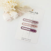 MANGO JELLY Gloss Glaze Wavy Hair Clips - Latte - One Pack