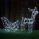 Solar LED Sleigh with Reindeer - 80 cm