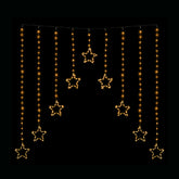 LED Wire Star Curtain Gold Lights