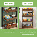 NNETMLT 4-Tier Wood Snack Rack Basket - Vintage Brown