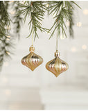 Set of 10 Christmas Ornaments -Gold & Rose Gold Holiday Tree Decorations